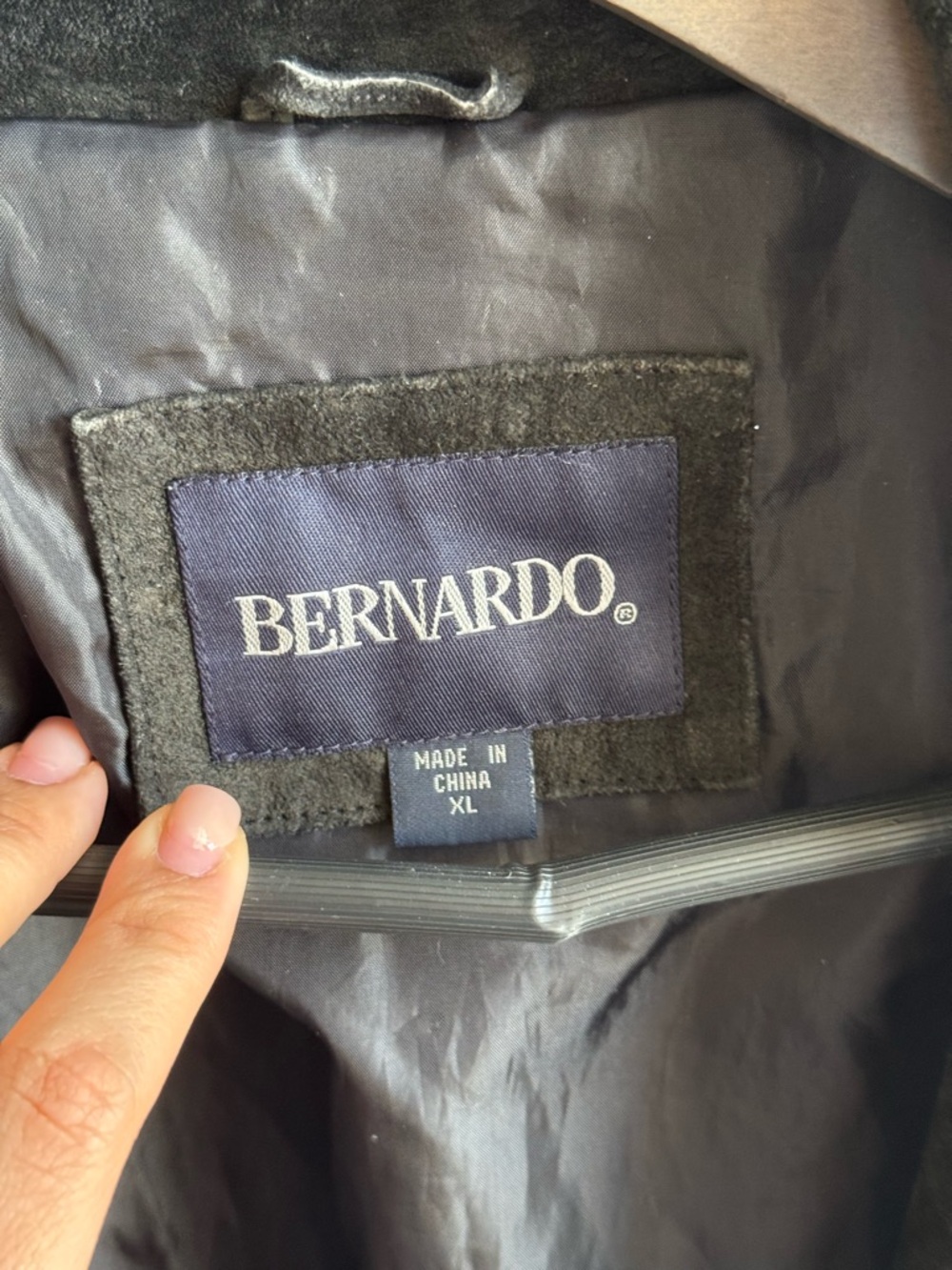 Bernardo Vintage Black Suede Leather Car Coat Jacket | Extra Large - Picture 2 of 6